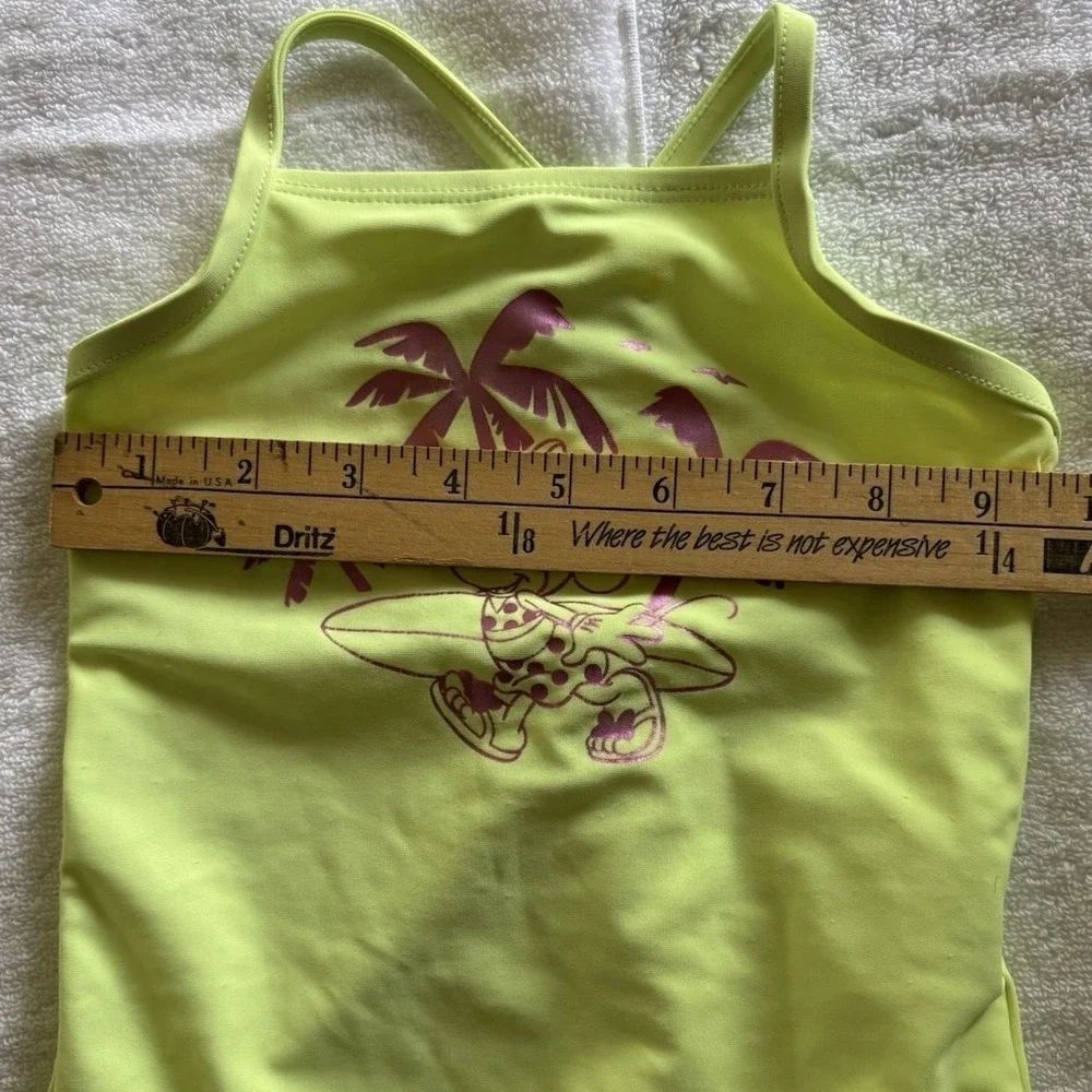 Baby Gap Disney Swimsuit Kids 3Y Green Minnie Mouse Surfing One Piece Tropical